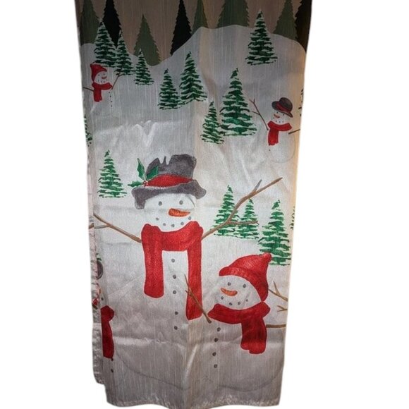 St. Nicholas Square Fabric Snowman Snowflake Winter Scene Bath Shower Curtain - Picture 2 of 4